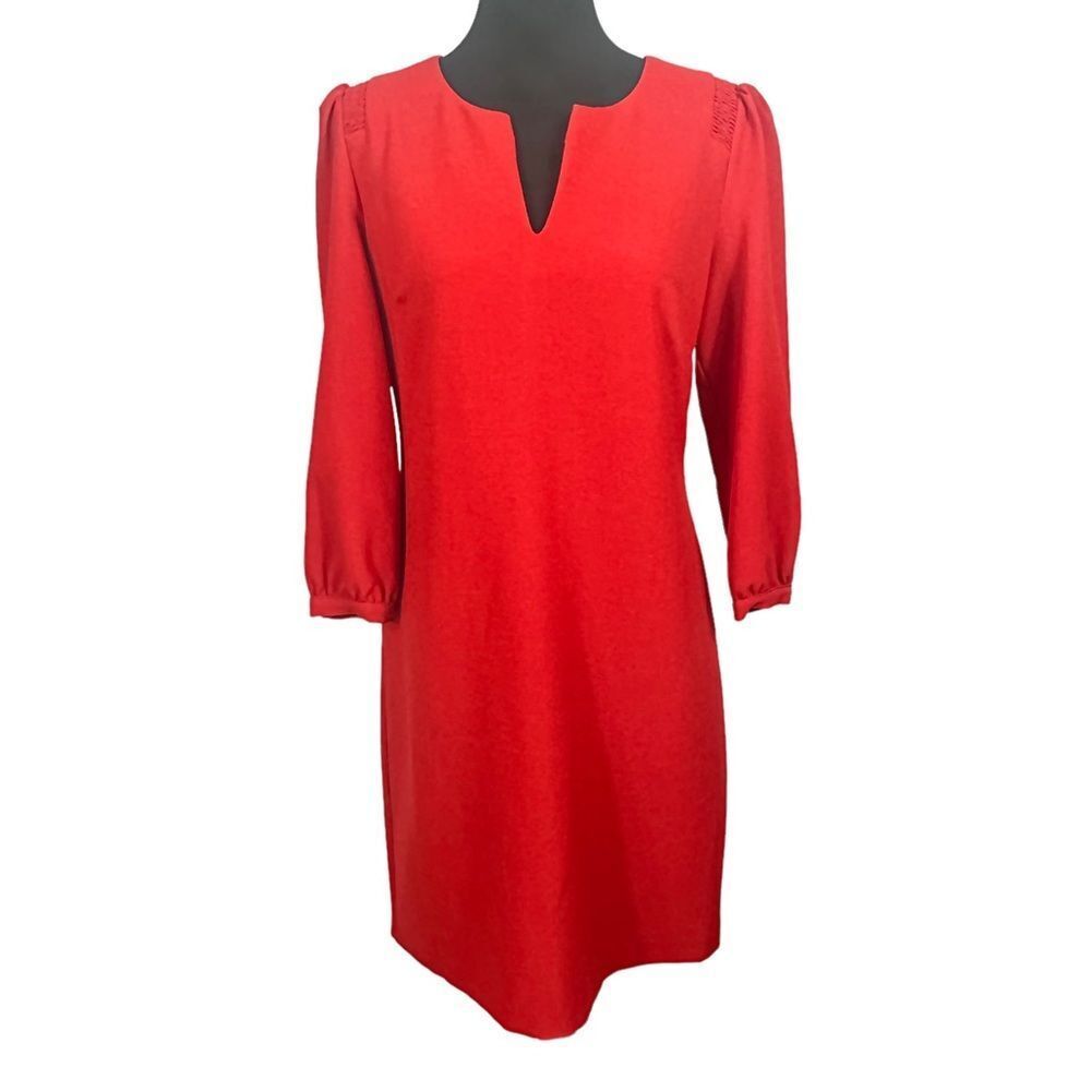 Karl Lagerfield Paris Red 3/4 Sleeves Mid Length Sz4